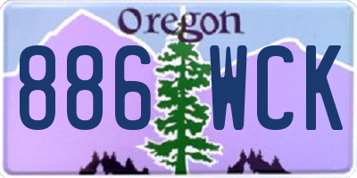 OR license plate 886WCK
