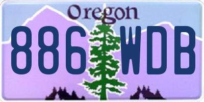 OR license plate 886WDB
