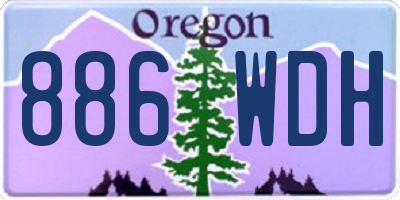 OR license plate 886WDH
