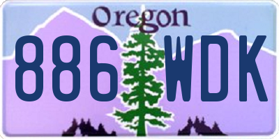 OR license plate 886WDK