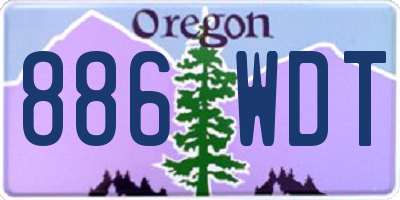 OR license plate 886WDT