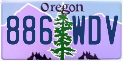 OR license plate 886WDV