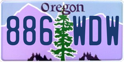 OR license plate 886WDW