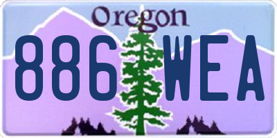OR license plate 886WEA