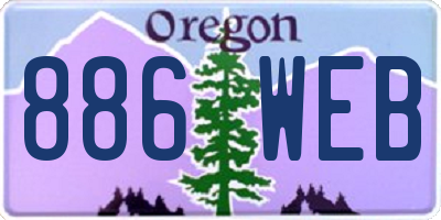 OR license plate 886WEB