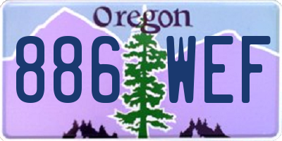 OR license plate 886WEF