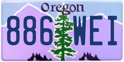 OR license plate 886WEI