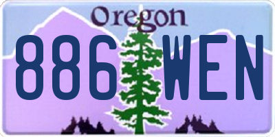 OR license plate 886WEN