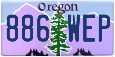 OR license plate 886WEP