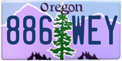 OR license plate 886WEY