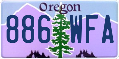 OR license plate 886WFA