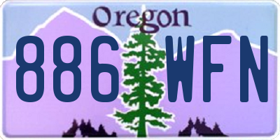 OR license plate 886WFN