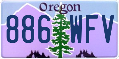 OR license plate 886WFV