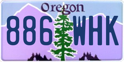 OR license plate 886WHK