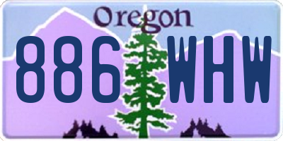 OR license plate 886WHW