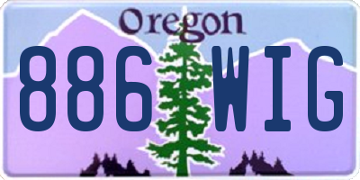 OR license plate 886WIG