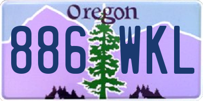 OR license plate 886WKL