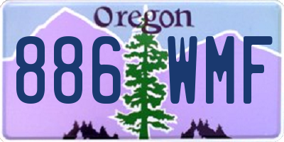 OR license plate 886WMF