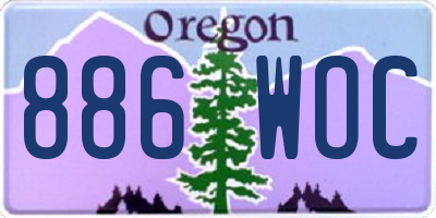OR license plate 886WOC