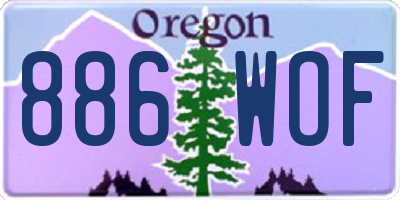 OR license plate 886WOF