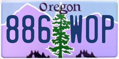 OR license plate 886WOP
