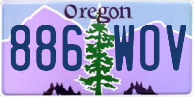 OR license plate 886WOV