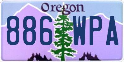OR license plate 886WPA