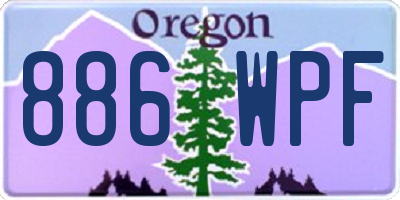 OR license plate 886WPF