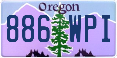 OR license plate 886WPI