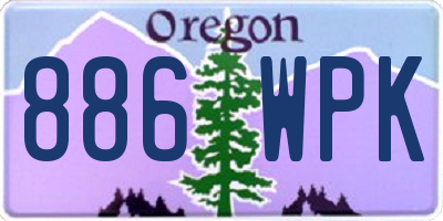 OR license plate 886WPK