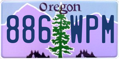 OR license plate 886WPM