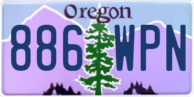 OR license plate 886WPN