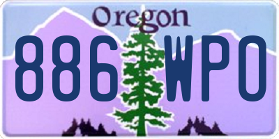 OR license plate 886WPO