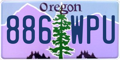 OR license plate 886WPU