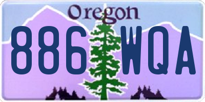 OR license plate 886WQA