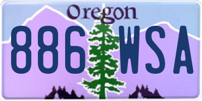 OR license plate 886WSA