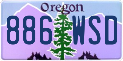 OR license plate 886WSD