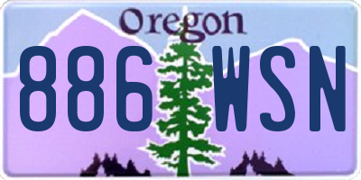 OR license plate 886WSN