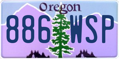 OR license plate 886WSP