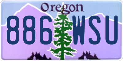 OR license plate 886WSU
