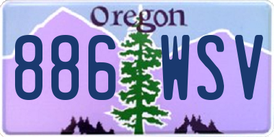 OR license plate 886WSV