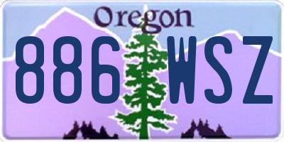 OR license plate 886WSZ