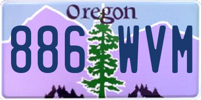 OR license plate 886WVM