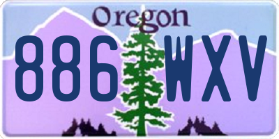 OR license plate 886WXV