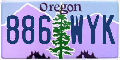 OR license plate 886WYK