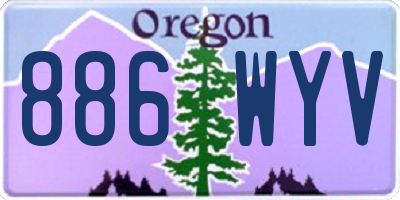 OR license plate 886WYV