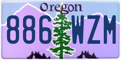 OR license plate 886WZM