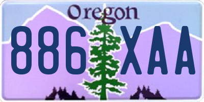 OR license plate 886XAA