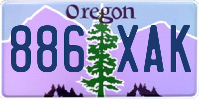 OR license plate 886XAK