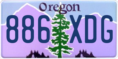 OR license plate 886XDG